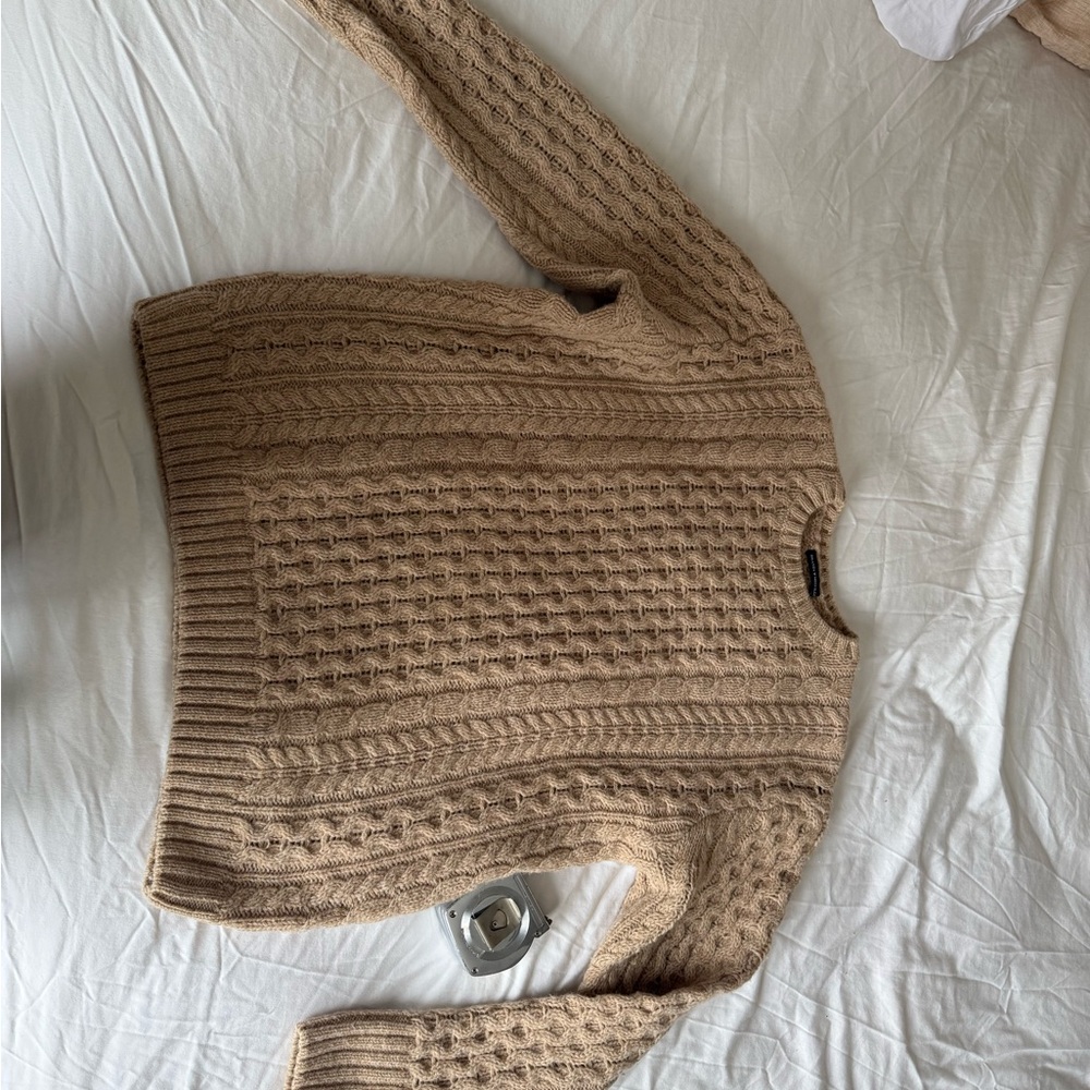 Brandy Melville Cable Knit Tan Sweater
